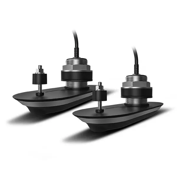 Raymarine Pakket bestaande uit RV412 RealVision 3D RVS thru-hull tranducers (stuur-en bakboord), (>6°/ <18°), 2x 2mtr, Y-kabel en 8mtr verleng. Directe aansluiting Axiom RV