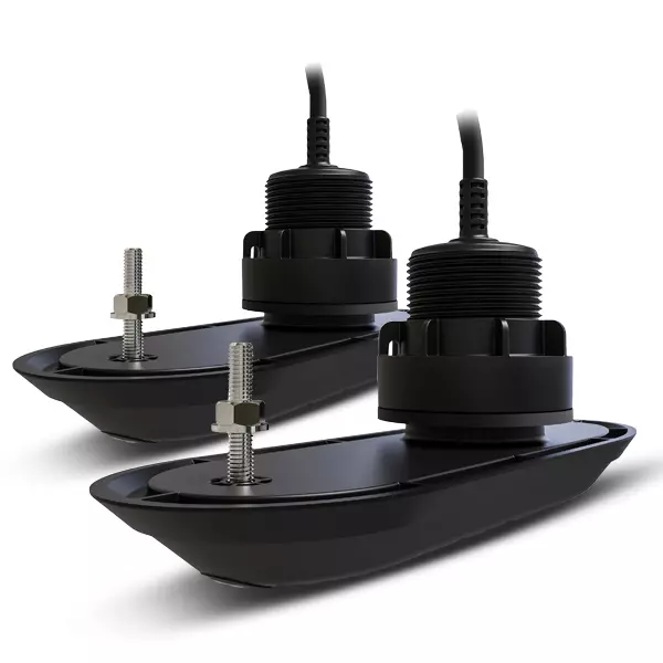 Raymarine Pakket bestaande uit RV320 RealVision 3D kunststof thru-hull tranducers (stuur-en bakboord), (>14°/ <26°)°, 2x 2mtr, Y-kabel en 8mtr verleng. Directe aansluiting Axiom RV