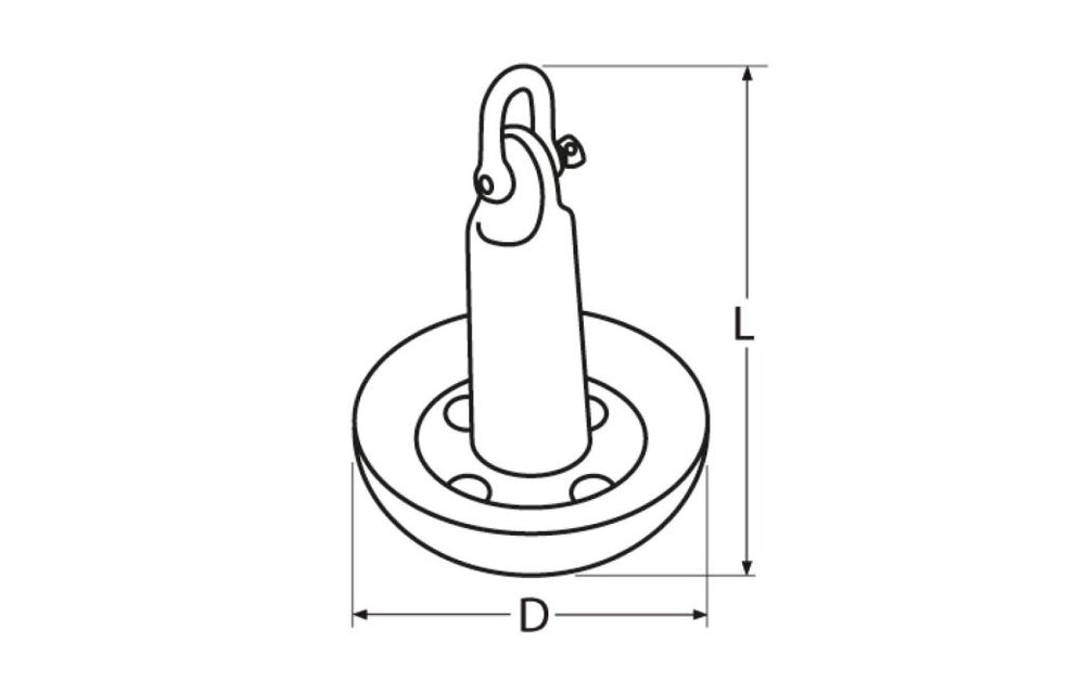 Marinetech Paddestoelanker met Schakel – PVC Gecoat
