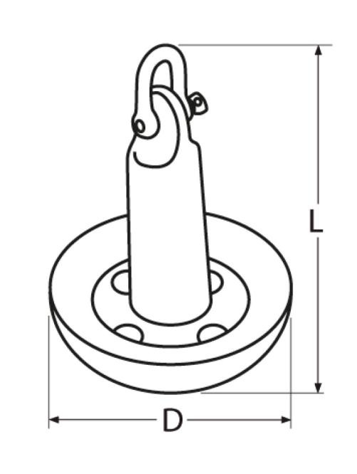 Marinetech Paddestoelanker met Schakel – PVC Gecoat