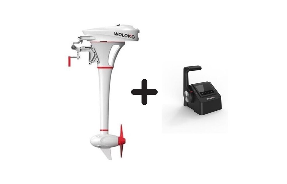 Wolong Elektrisch buitenboordmotor - Flowstar 1.5 langstaart met afstandsbediening en accu