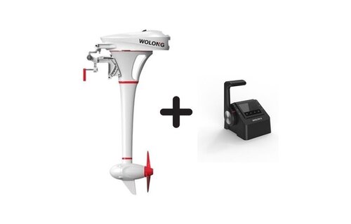 Wolong Elektrisch buitenboordmotor  - Flowstar 1.5 langstaart met afstandsbediening en accu