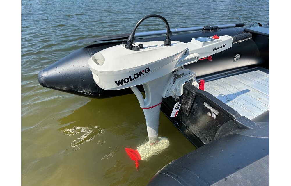 Wolong Elektrisch buitenboordmotor - Flowstar 1.5 kortstaart met knuppel/accu