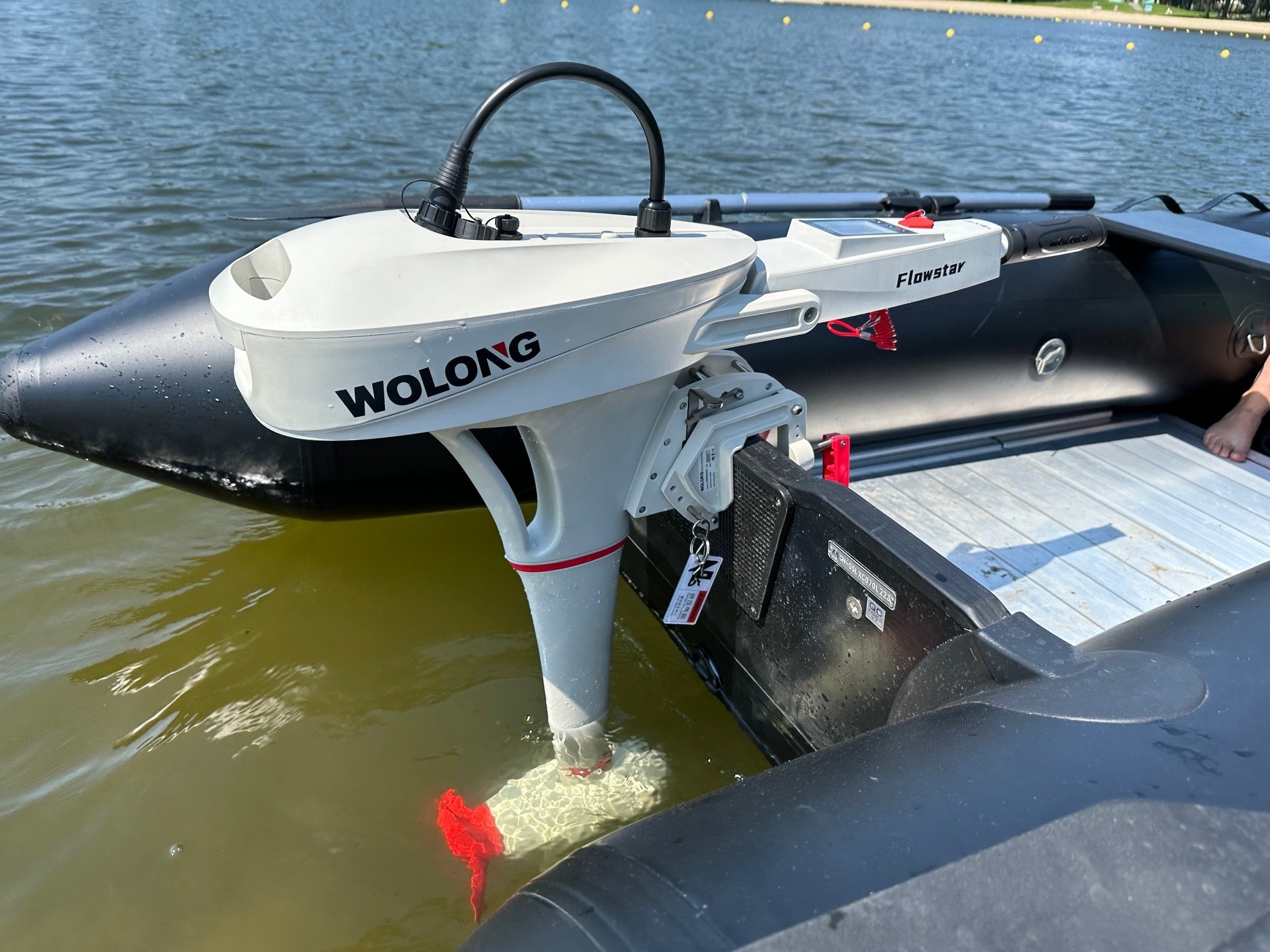 Wolong Elektrische buitenboord motor - Flowstar 1.0 kortstaart met knuppel/accu