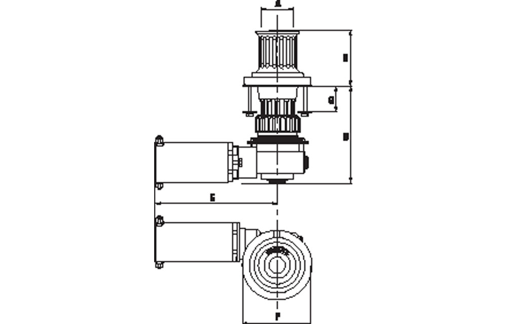 VETUS MAXWELL 500 VC 12 V 50TDC, maximum lijn diameter 12 mm, 600 W
