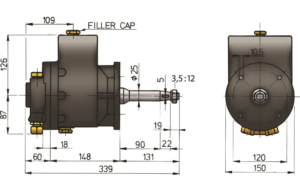 VETUS 89Cc heavy duty helmpump