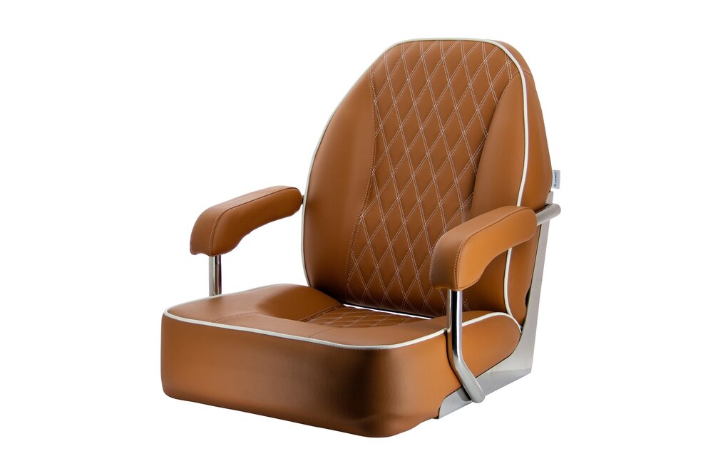 VETUS Stoel "Master", skai oranje bruin (cognac),
