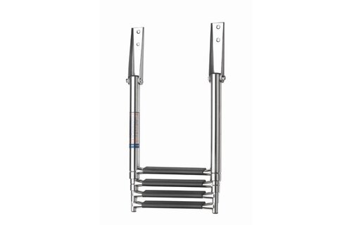 VETUS Zwemladder, SS316, 4 trede met synthetiche grips, telescopic transom mounted
