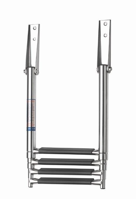 VETUS Zwemladder, SS316, 4 trede met synthetiche grips, telescopic transom mounted