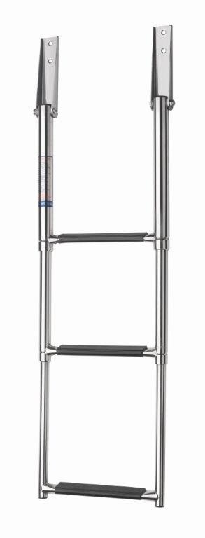 VETUS Zwemladder, SS316, 3 trede met synthetiche grips, telescopic transom mounted