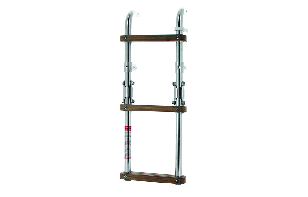 VETUS Opvouwbare ladder met teakhouten treden folding steps SS316, teak steps