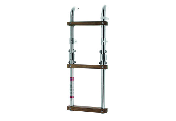 VETUS Opvouwbare ladder met teakhouten treden folding steps SS316, teak steps