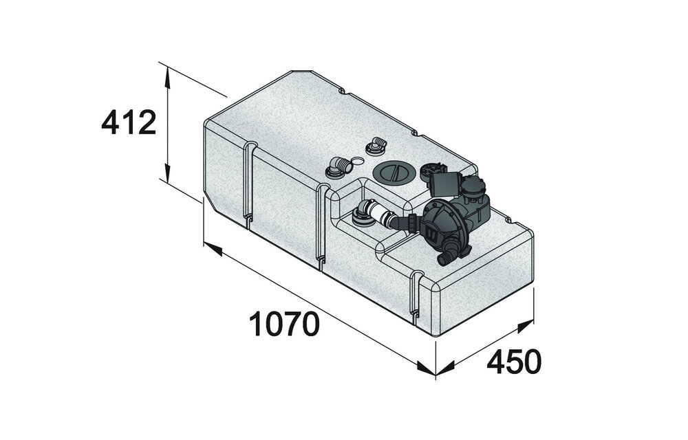 VETUS Vuilwatertanksysteem incl. pomp & sensor