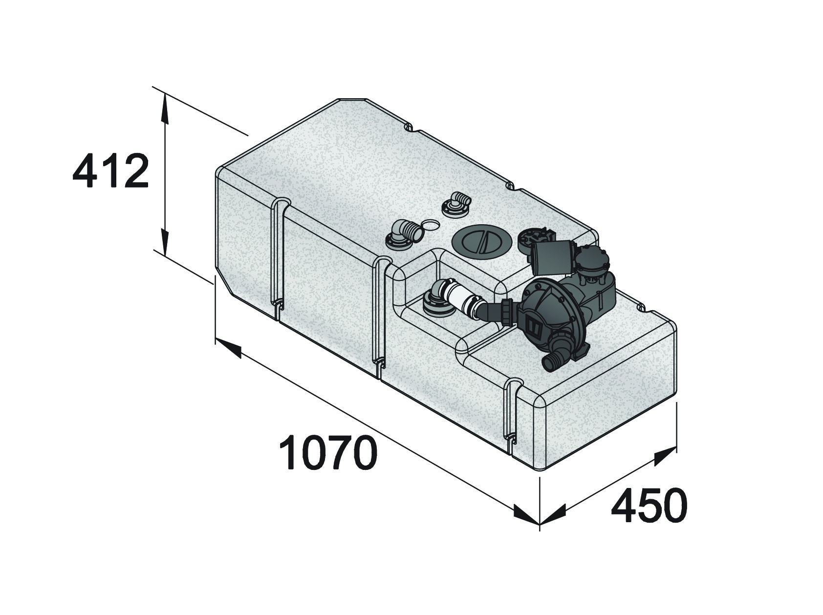 VETUS Vuilwatertanksysteem incl. pomp & sensor