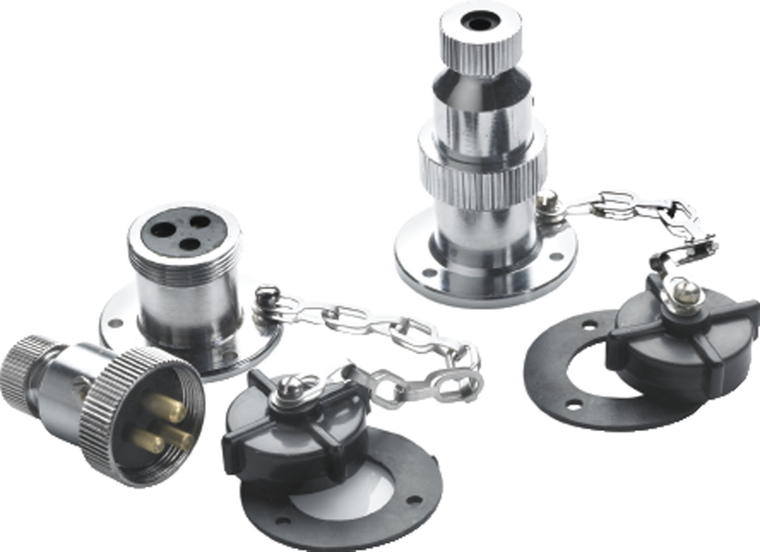 VETUS Waterdicht Stopcontact, waterdicht met steker met 4 polen 4p ms verchr.