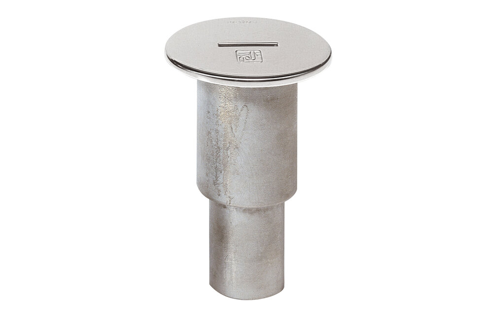 VETUS Roestvast stalen dekdop vuilwater, voor Ø 38 mm sanitaire slang.
