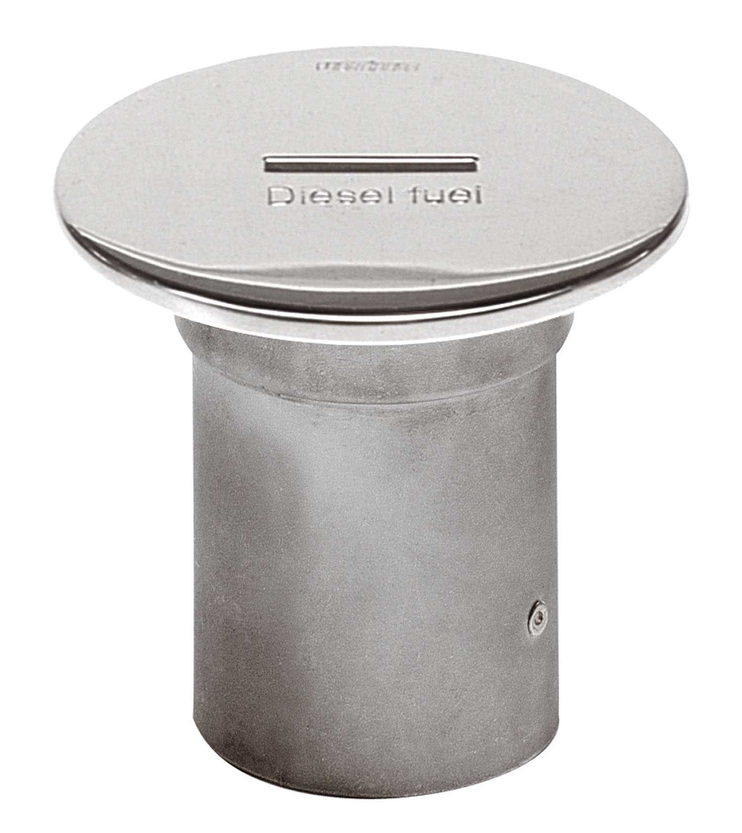 VETUS Roestvast stalen dekdop voor slang Ø 51 mm, deksel Ø 93 mm. "Diesel fuel" slotted, 51mm, rvs 316