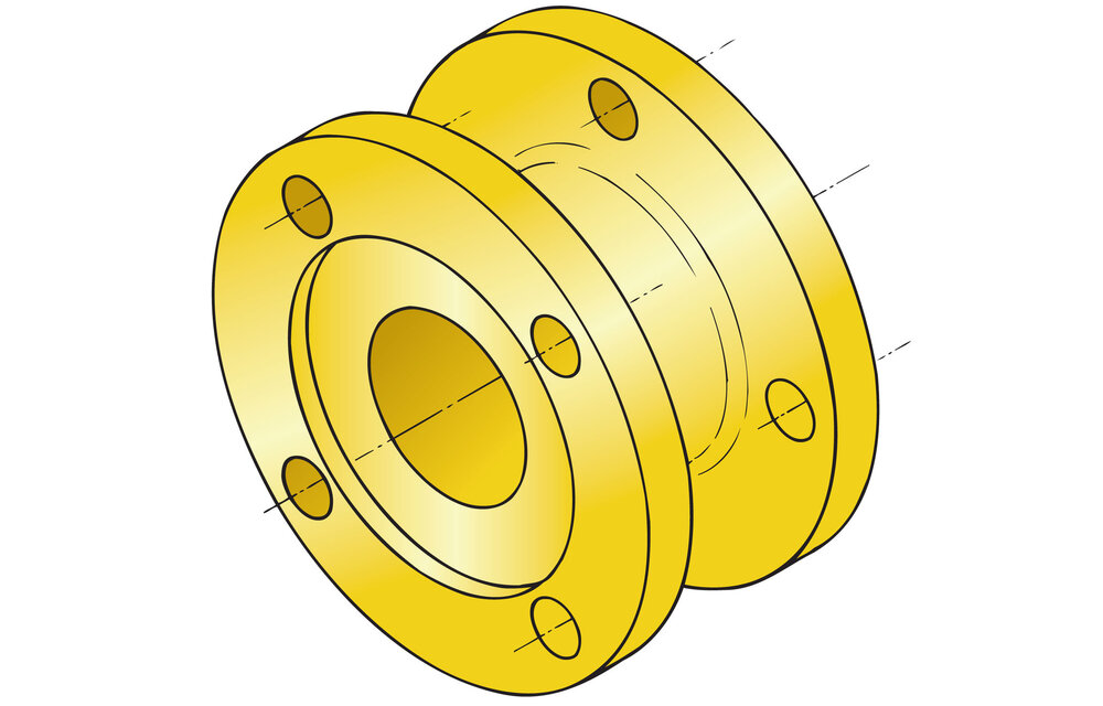 VETUS Tussenflens Adapterflens voor Yanmar en Kanzaki 4JH-TE/Kanzaki KC180
