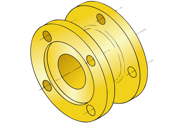 VETUS Tussenflens Adapterflens voor Yanmar en Kanzaki 4JH-TE/Kanzaki KC180