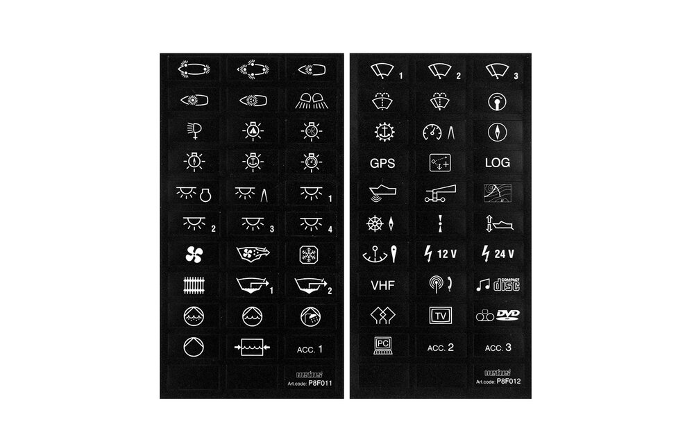 VETUS Set labels voor P8F
