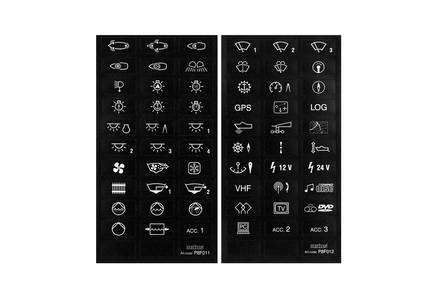 VETUS Set labels voor P8F