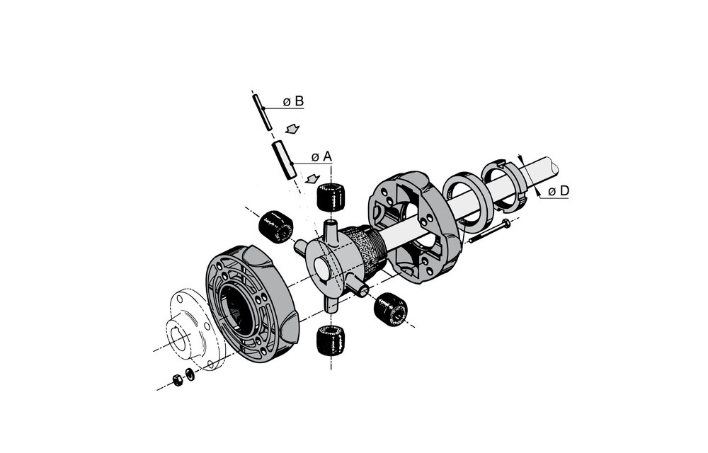 VETUS Flexibele koppeling, type 6