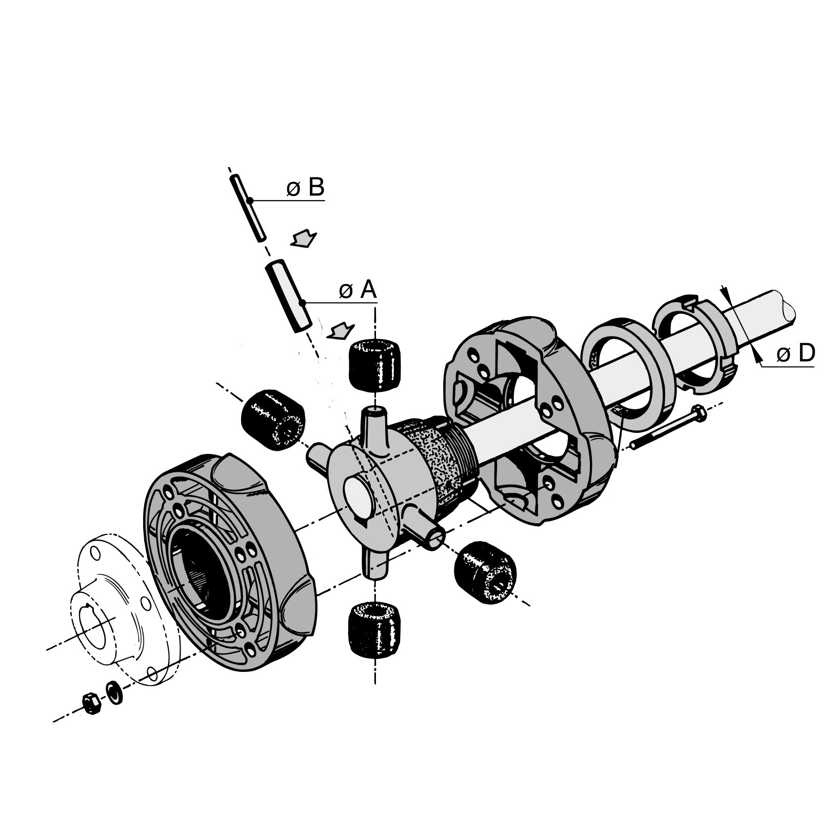 VETUS Flexibele koppeling, type 6