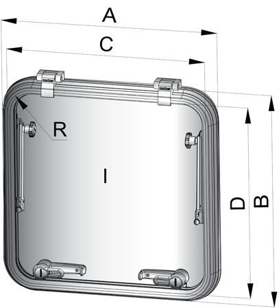 VETUS Libero ventilatieluik vent. luik new lock (R=32mm)