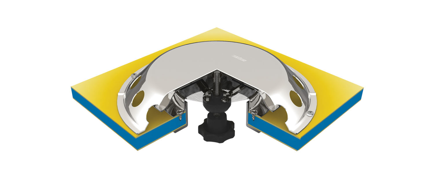 VETUS Afsluitbare RVS dekventilator UFO2, incl. kunststof afwerkring