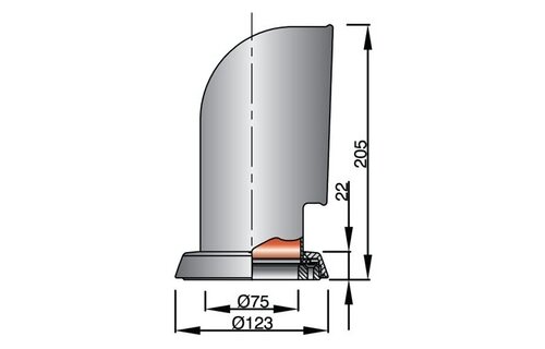VETUS Luchthapper JERRY, 75 mm, RVS 316, binnenkant