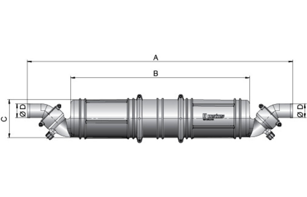 VETUS Driekamer waterlock / geluiddemper type NLP3, 50 mm