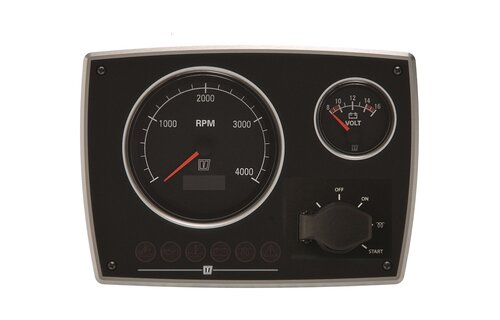 VETUS Stijvol aluminium motorpaneel type met zwarte meters, 12Volt, (0-5000rpm)