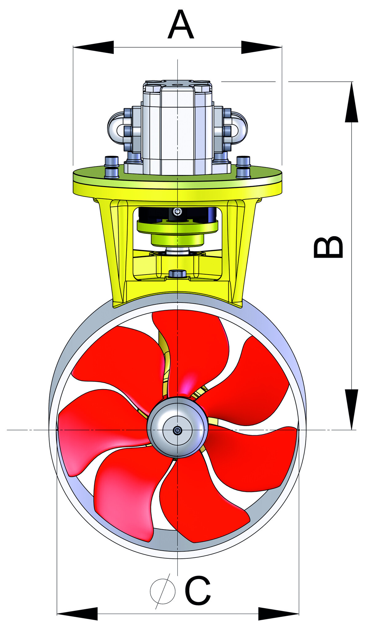 VETUS Hydraulic bow thruster 55 kgf incl. 3.5 kW hydro motor