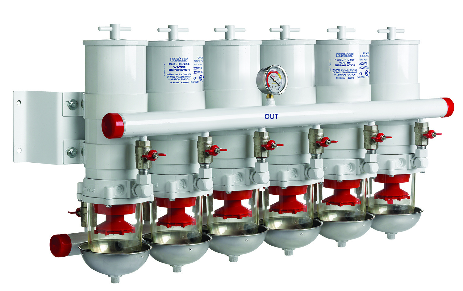 VETUS Water sep/dies filter max 3600l/h CE 6 in line