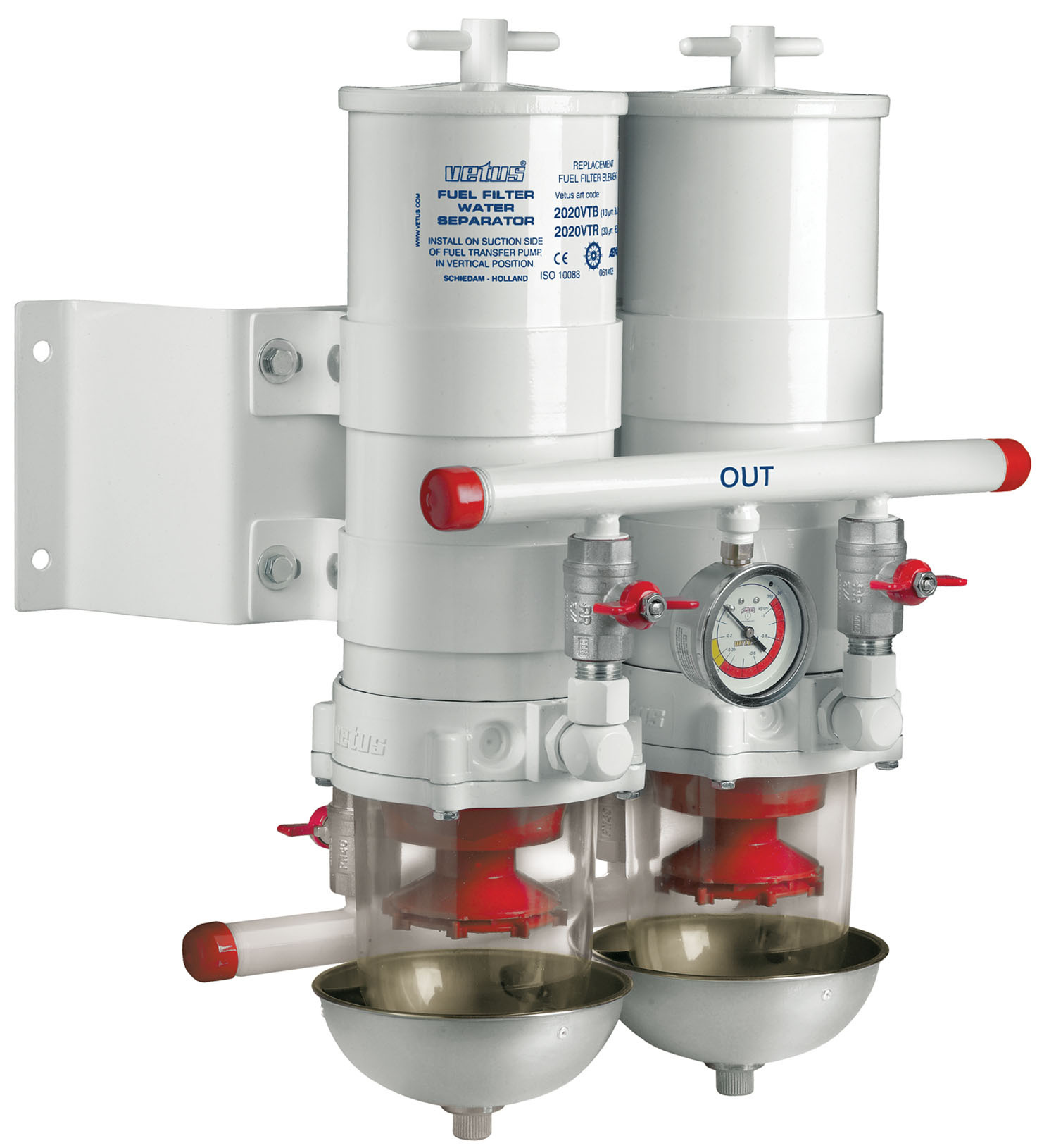 VETUS Brandstoffilter / waterafscheider, 30 micron 12- 60l/m