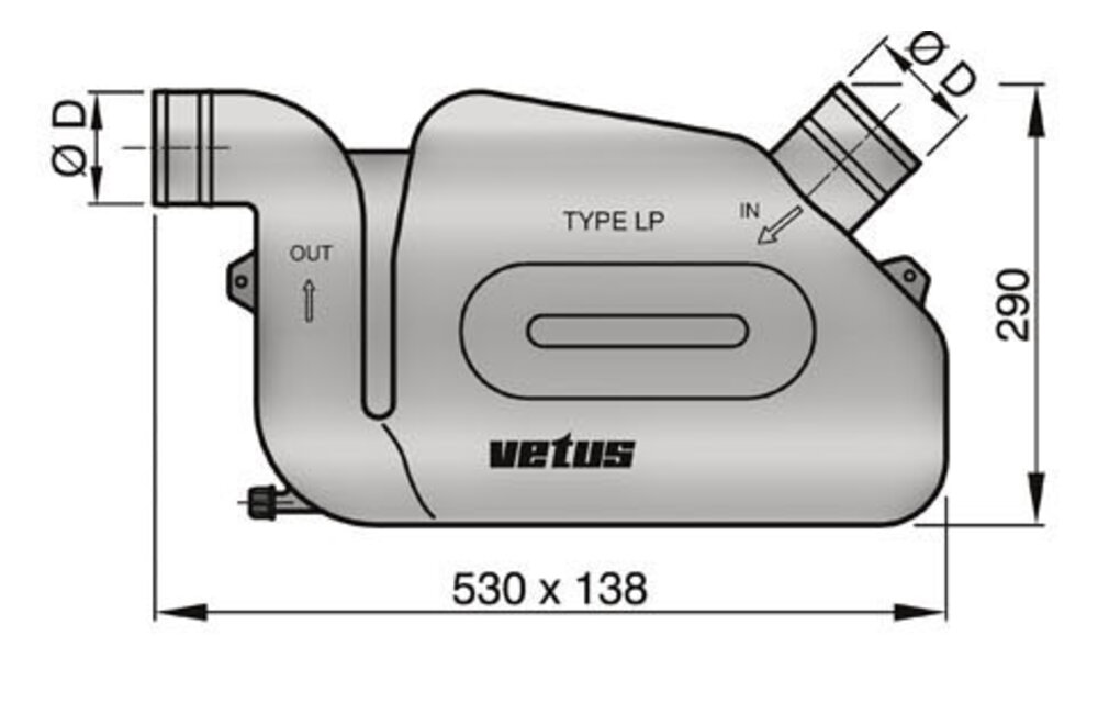 VETUS Kunststof waterlock type LP