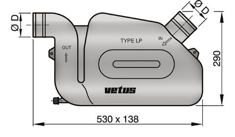 VETUS Kunststof waterlock type LP