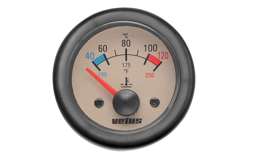 VETUS Watertemperatuurmeter, 12 Volt, gatmaat 52mm