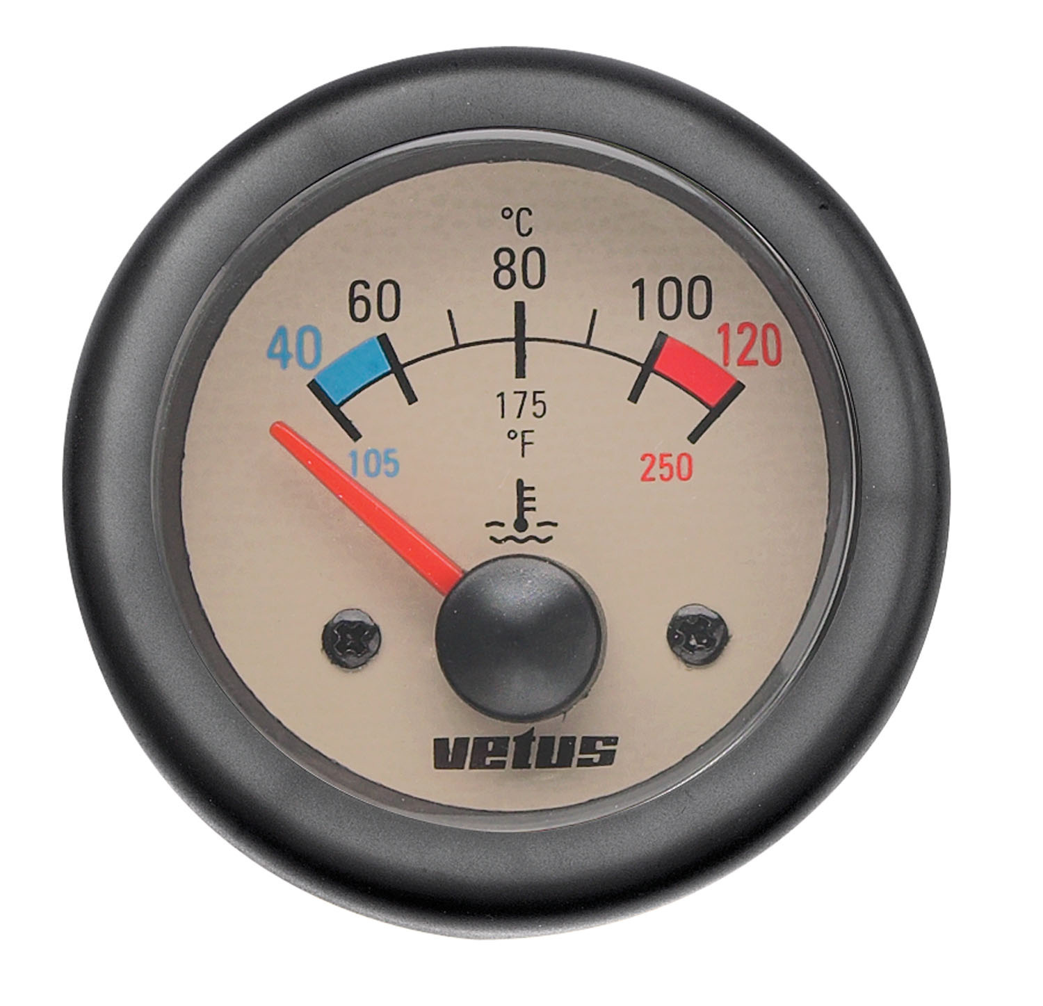 VETUS Watertemperatuurmeter, 12 Volt, gatmaat 52mm