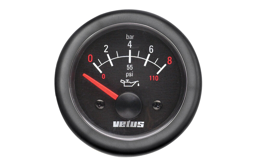 VETUS Oliedrukmeter, gatmaat 52mm