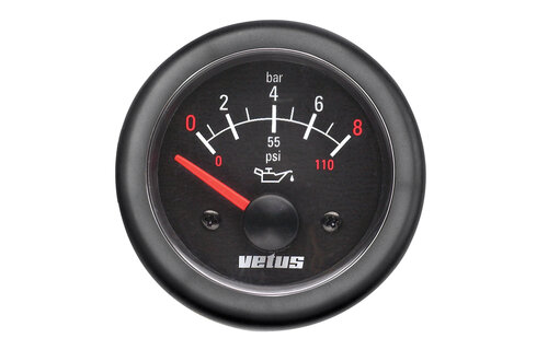 VETUS Oliedrukmeter, gatmaat 52mm