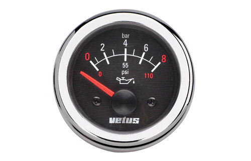 VETUS Oliedrukmeter, gatmaat 52mm