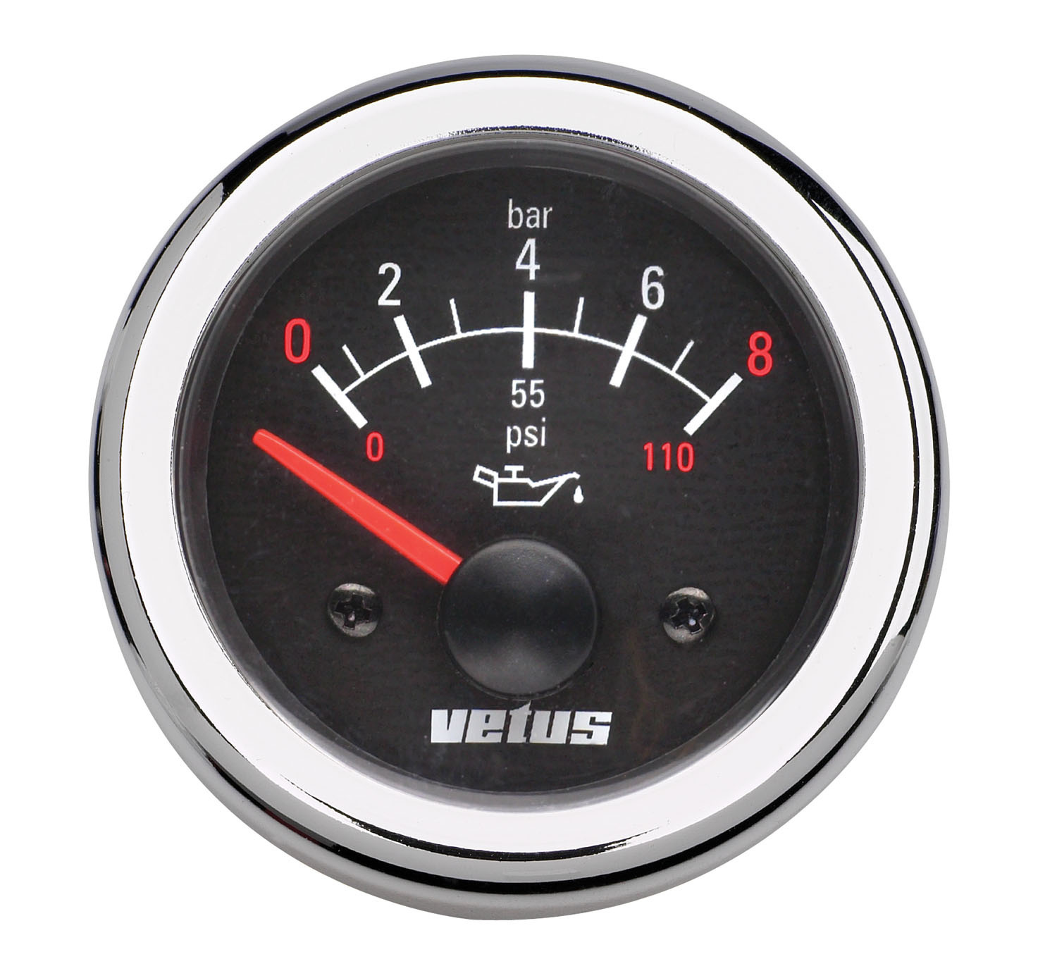 VETUS Oliedrukmeter, gatmaat 52mm