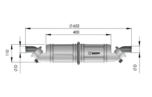 VETUS Waterlock/geluiddemper - Waterlock / Geluidsdemp. NLPH horiz. kunststof