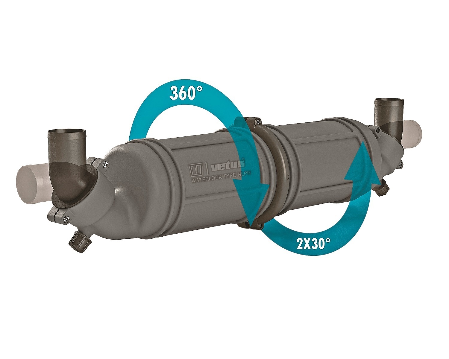 VETUS Waterlock/geluiddemper - Waterlock / Geluidsdemp. NLPH horiz. kunststof