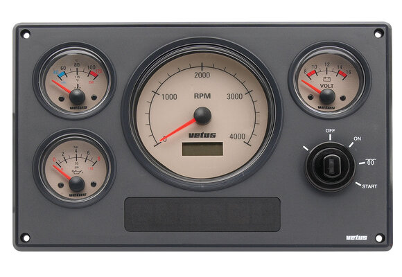 VETUS Motorpaneel type MP34, met linea nostalgica meters