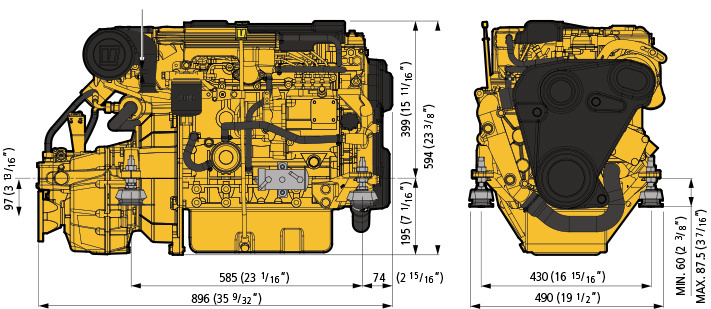 VETUS 52 Pk M4.56 Scheepsdieselmotor