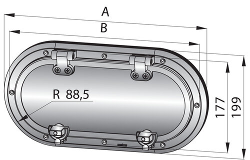 VETUS Patrijspoort, RVS (AISI 316) A III incl. muggehor