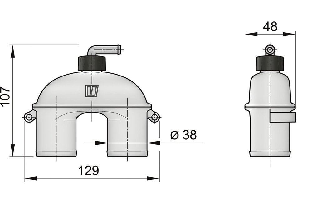 VETUS Beluchter met 38 mm slang