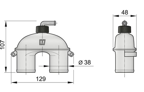 VETUS Beluchter met 38 mm slang